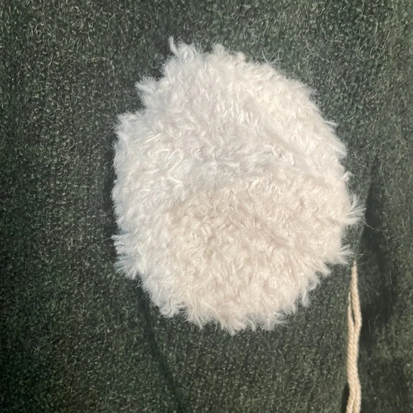 Lumiere Fuzzy Crew Neck Sweater Green White polka dots size Large NWT - Picture 4 of 9